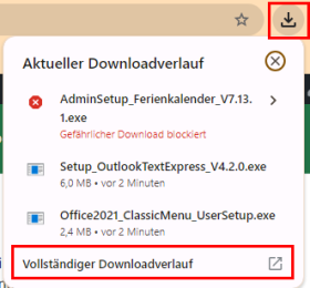 Bild Download Verlauf öffnen